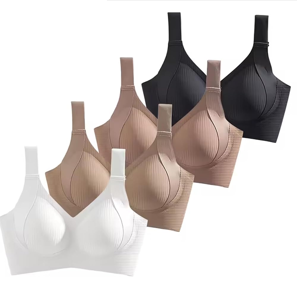 Lekxagabo Bra Women's Ribbed Adjustable Super Firming Bra